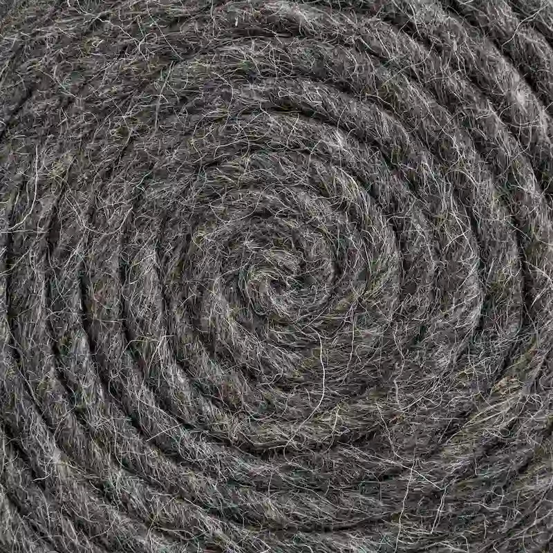Pouf rond en laine tressée marron Allium