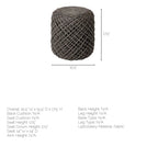 Pouf rond en laine tressée marron Allium