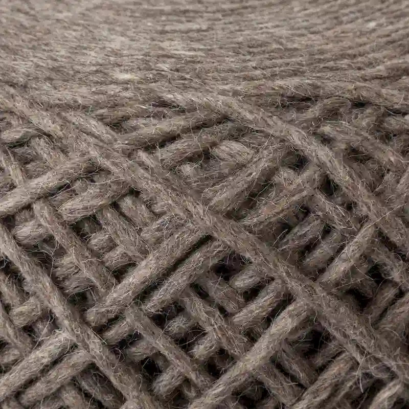 Pouf rond en laine tressée marron Allium