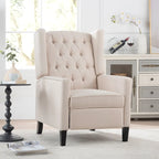Fauteuil inclinable manuel rembourré de 27 pouces de large, fauteuil de salon avec pieds en bois