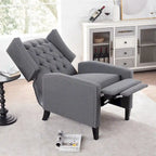 Fauteuil inclinable manuel rembourré de 27 pouces de large, fauteuil de salon avec pieds en bois