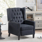 Fauteuil inclinable manuel rembourré de 27 pouces de large, fauteuil de salon avec pieds en bois