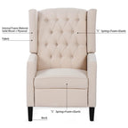 Fauteuil inclinable manuel rembourré de 27 pouces de large, fauteuil de salon avec pieds en bois