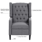 Fauteuil inclinable manuel rembourré de 27 pouces de large, fauteuil de salon avec pieds en bois