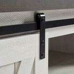 Meuble TV 54 pouces pour téléviseurs jusqu'à 60 pouces avec portes coulissantes style ferme