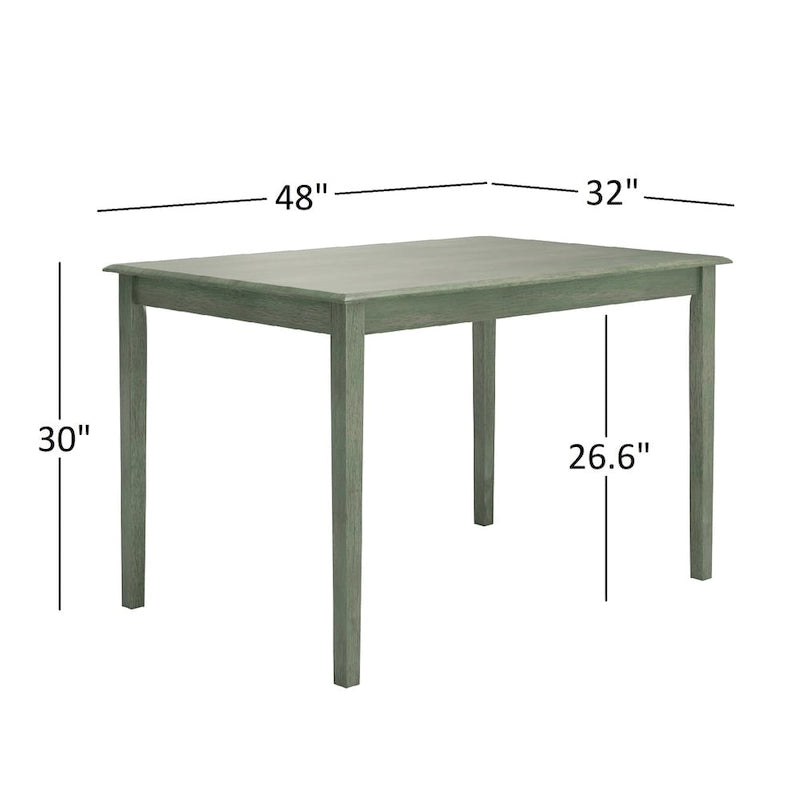 Ensemble de salle à manger rectangulaire Wilmington II 122 cm vert sauge antique