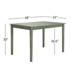 Ensemble de salle à manger rectangulaire Wilmington II 122 cm vert sauge antique