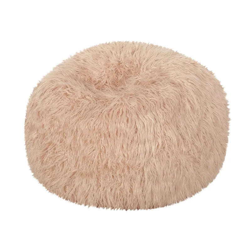 Pouf Mosier Modern Glam en fausse fourrure