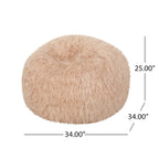 Pouf Mosier Modern Glam en fausse fourrure
