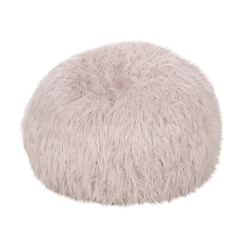 Pouf Mosier Modern Glam en fausse fourrure