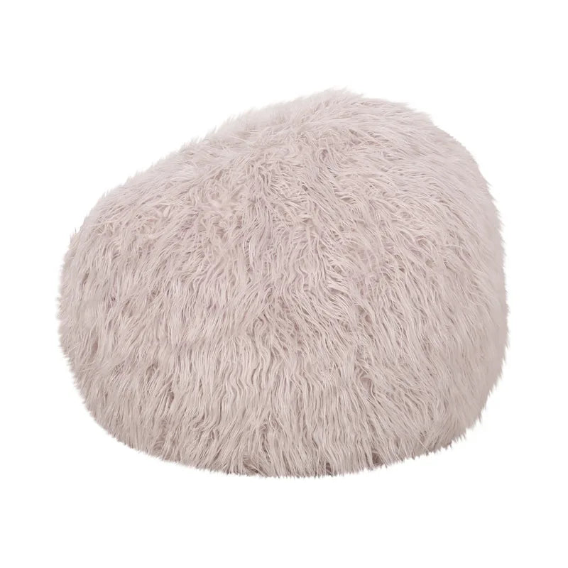 Pouf Mosier Modern Glam en fausse fourrure