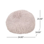 Pouf Mosier Modern Glam en fausse fourrure