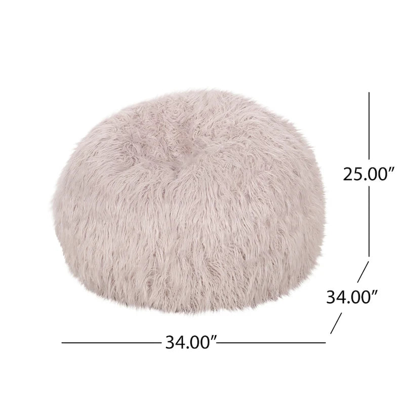 Pouf Mosier Modern Glam en fausse fourrure