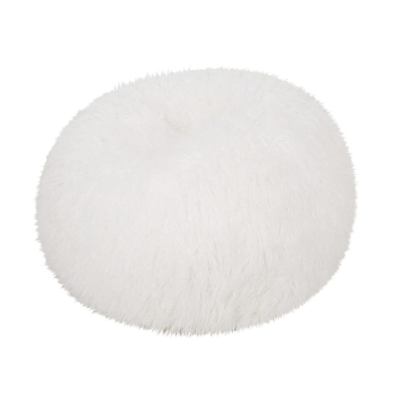 Pouf Mosier Modern Glam en fausse fourrure