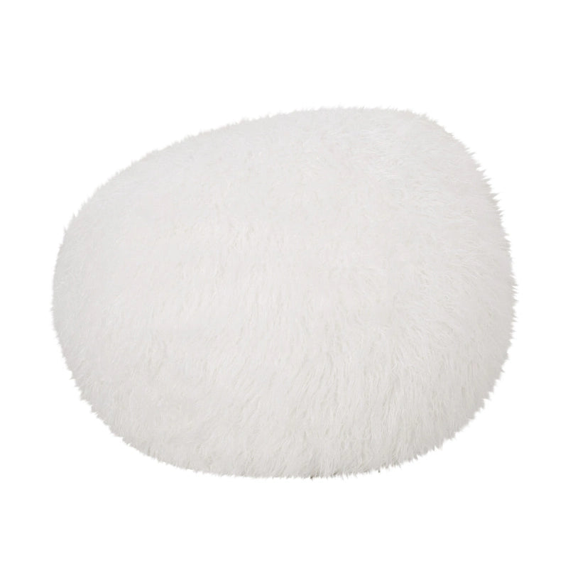 Pouf Mosier Modern Glam en fausse fourrure