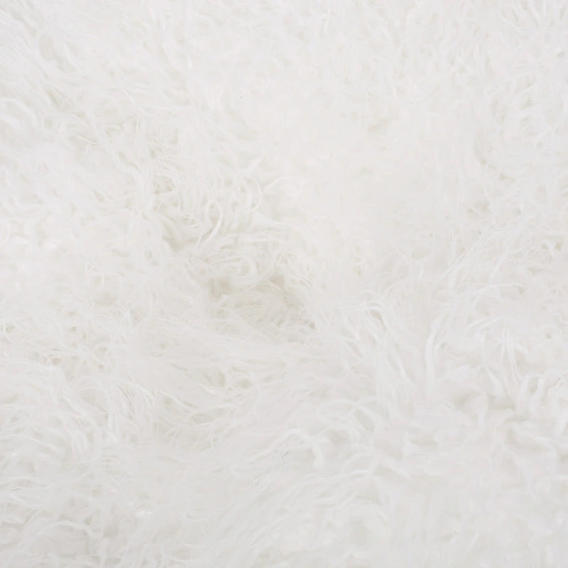 Pouf Mosier Modern Glam en fausse fourrure