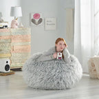 Pouf Mosier Modern Glam en fausse fourrure