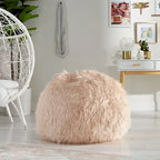 Pouf Mosier Modern Glam en fausse fourrure