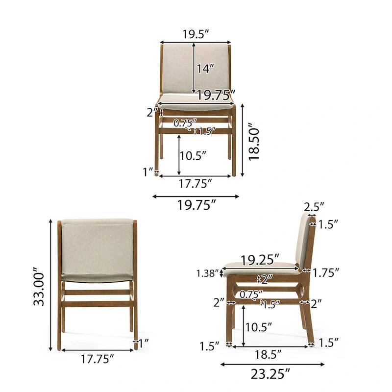 Chaise de salle à manger rembourrée Coston