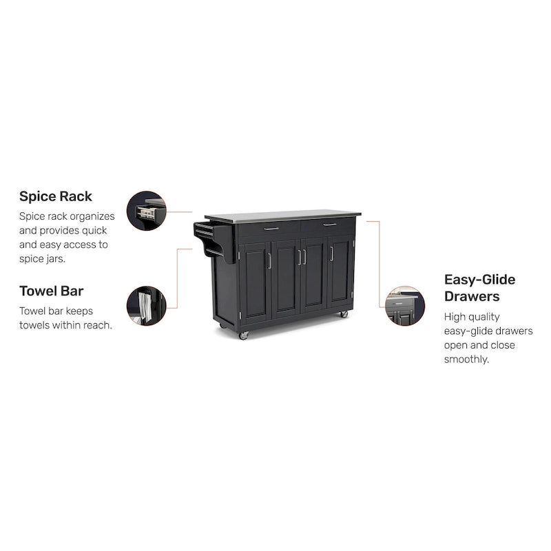 Chariot de cuisine noir Create-a-Cart