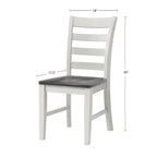 Chaise de salle à manger Monterey en bois massif, teinte blanche et grise