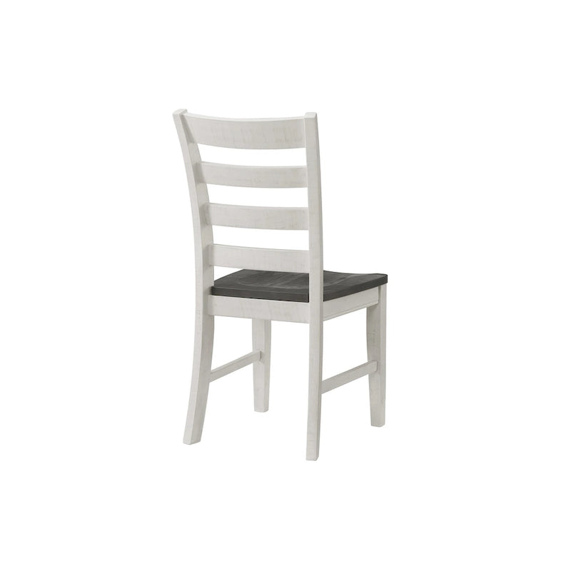 Chaise de salle à manger Monterey en bois massif, teinte blanche et grise