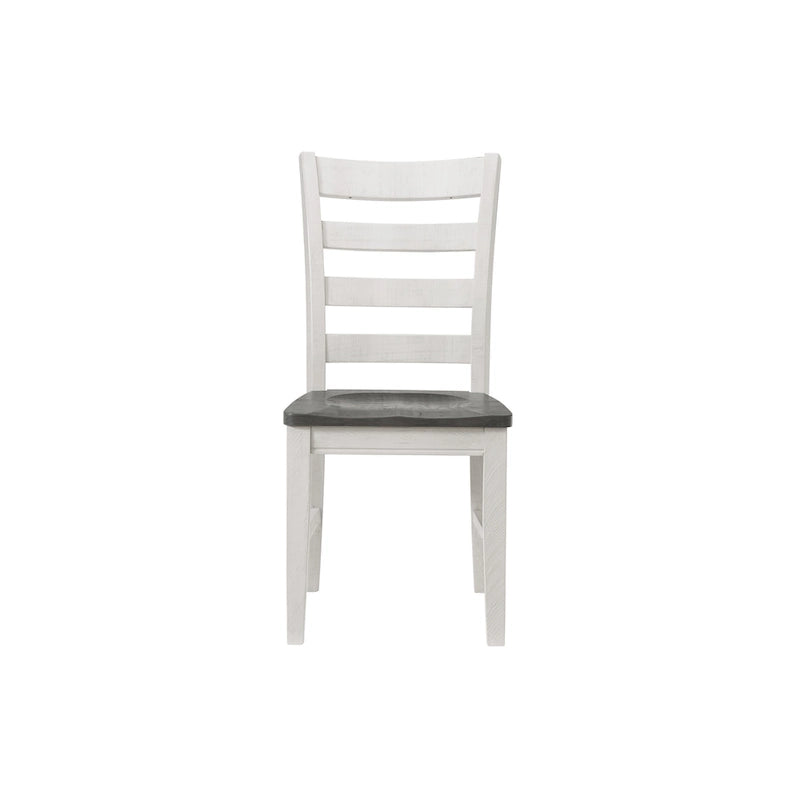Chaise de salle à manger Monterey en bois massif, teinte blanche et grise