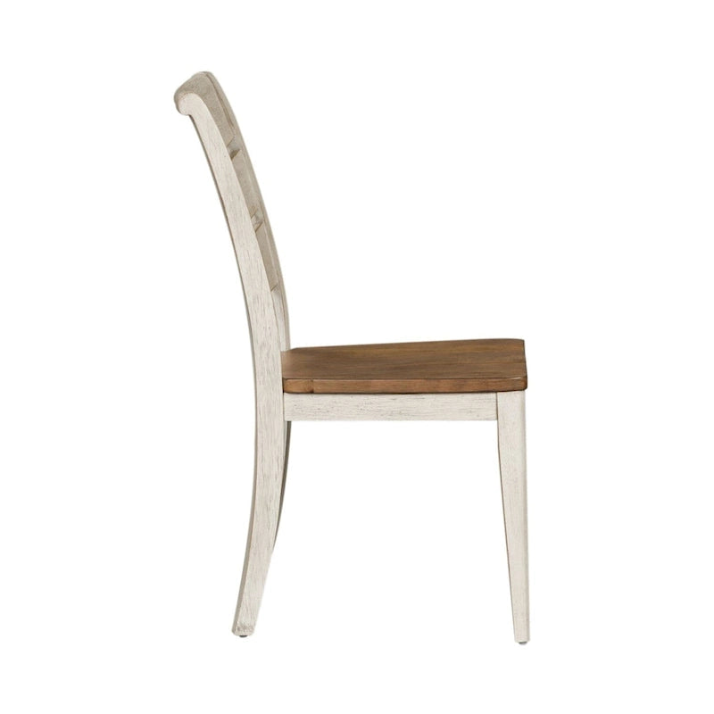 Chaise de salle à manger à barreaux ajourés, style antique, coloris blanc, collection "Farmhouse Reimagined"