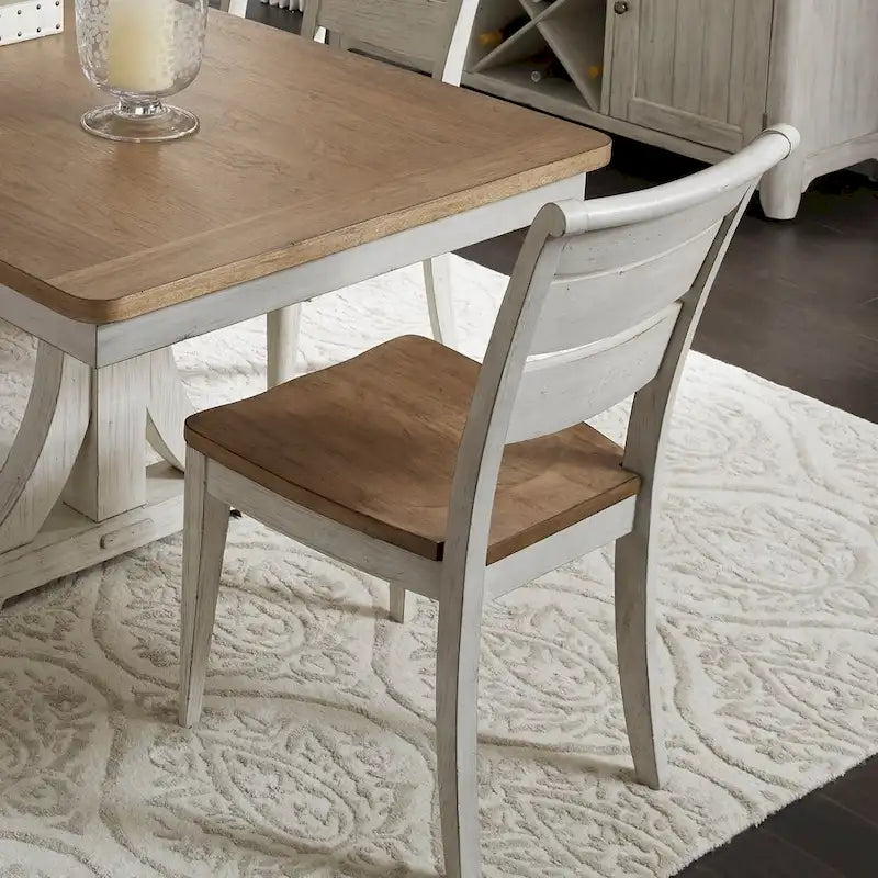 Chaise de salle à manger à barreaux ajourés, style antique, coloris blanc, collection "Farmhouse Reimagined"