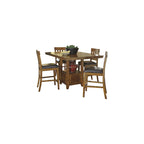 Table de salle à manger à hauteur de comptoir Ralene marron moyen avec 4 tabourets de bar
