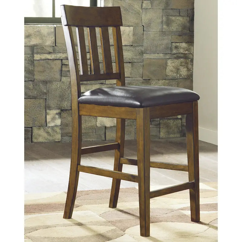Table de salle à manger à hauteur de comptoir Ralene marron moyen avec 4 tabourets de bar