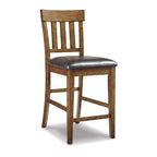 Table de salle à manger à hauteur de comptoir Ralene marron moyen avec 4 tabourets de bar