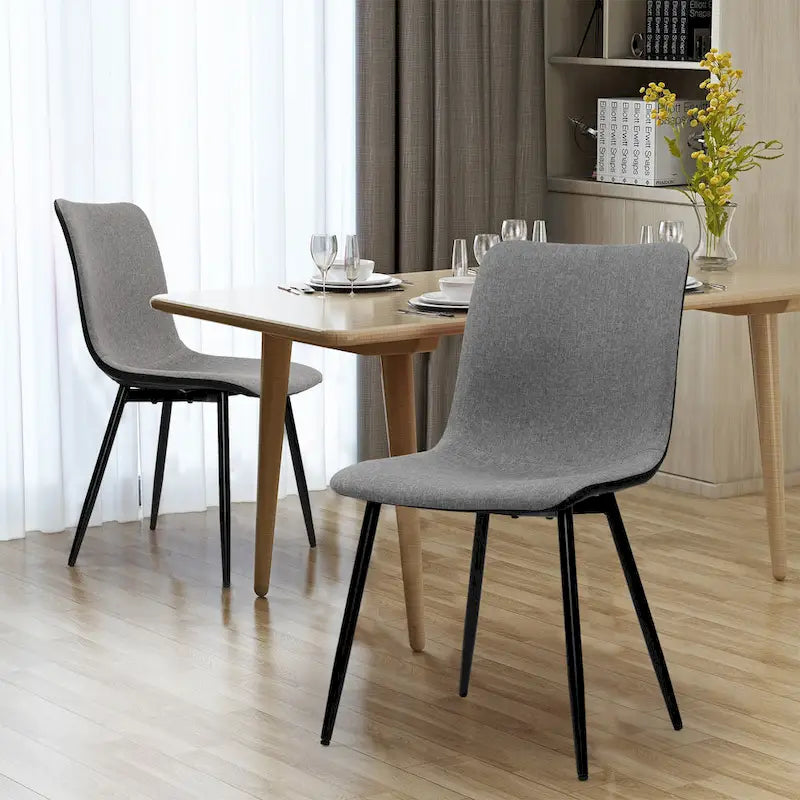 Chaise de salle à manger en tissu industriel moderne du milieu du siècle, gris