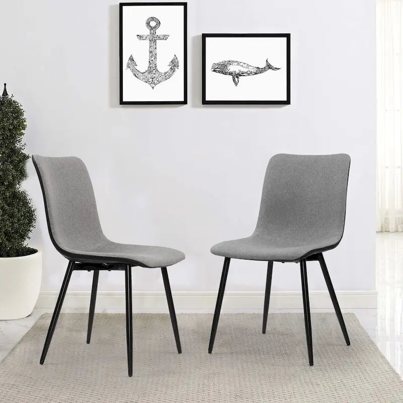 Chaise de salle à manger en tissu industriel moderne du milieu du siècle, gris