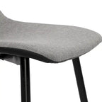 Chaise de salle à manger en tissu industriel moderne du milieu du siècle, gris