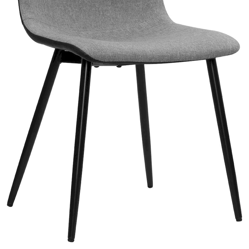 Chaise de salle à manger en tissu industriel moderne du milieu du siècle, gris