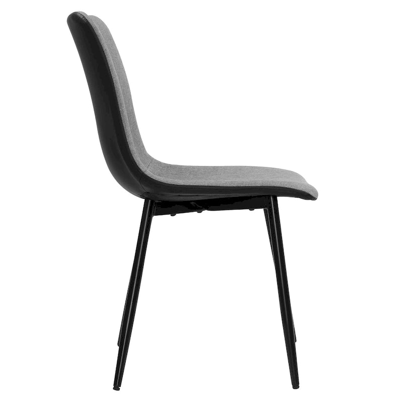 Chaise de salle à manger en tissu industriel moderne du milieu du siècle, gris