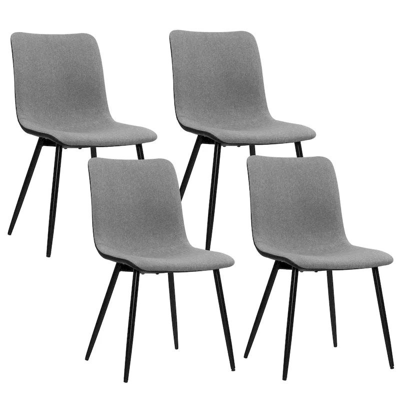 Chaise de salle à manger en tissu industriel moderne du milieu du siècle, gris