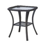 Table d'appoint d'extérieur en osier, table de patio en rotin