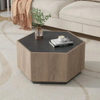 Table basse hexagonale, table basse résistante aux rayures avec tiroirs