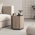 Table basse hexagonale, table basse résistante aux rayures avec tiroirs