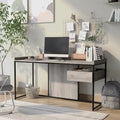 Bureau d'ordinateur Jaxon Industrial en acier de 63 pouces avec ports USB