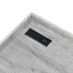 Bureau d'ordinateur Jaxon Industrial en acier de 63 pouces avec ports USB