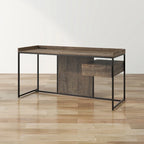 Bureau d'ordinateur Jaxon Industrial en acier de 63 pouces avec ports USB