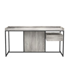Bureau d'ordinateur Jaxon Industrial en acier de 63 pouces avec ports USB