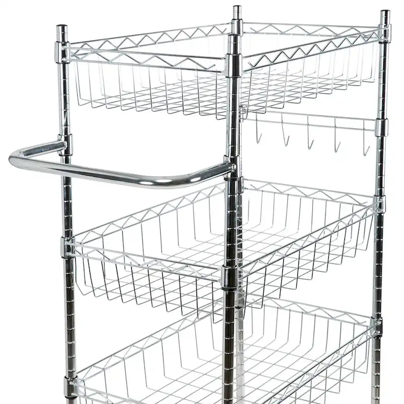 Chariot de rangement à 4 niveaux - 23.62 x 17.78 x 47.24