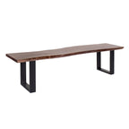 Banc de salle à manger Jessore en bois d'acacia brut de sciage et fer forgé