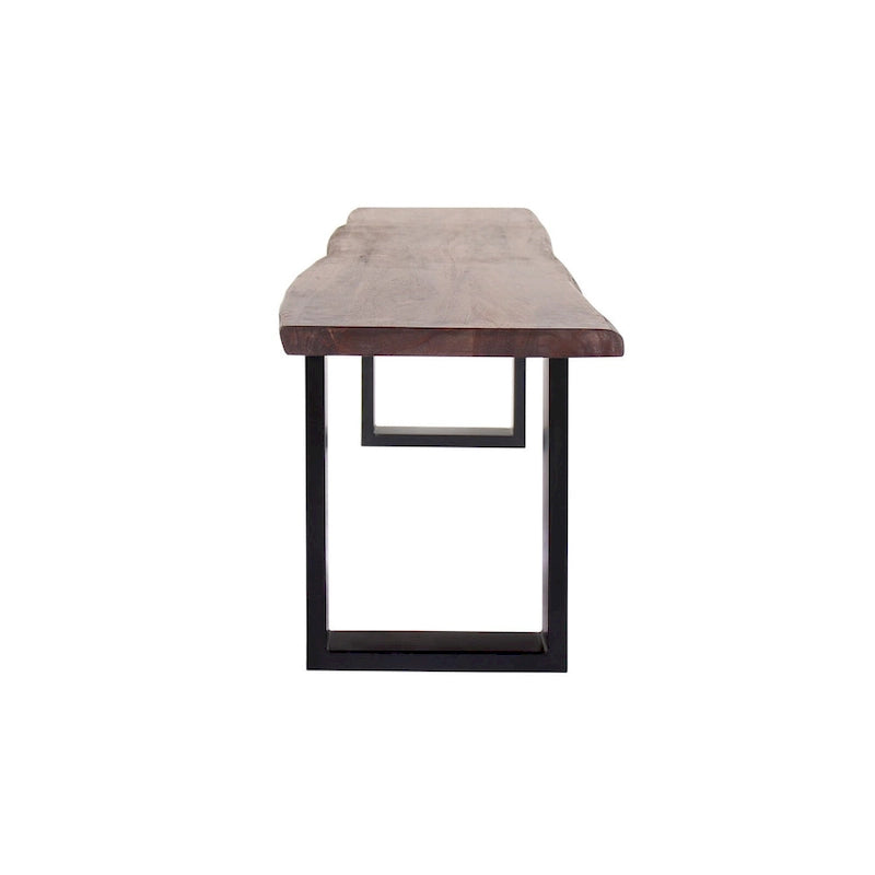 Banc de salle à manger Jessore en bois d'acacia brut de sciage et fer forgé
