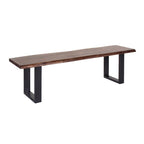 Banc de salle à manger Jessore en bois d'acacia brut de sciage et fer forgé