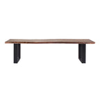 Banc de salle à manger Jessore en bois d'acacia brut de sciage et fer forgé